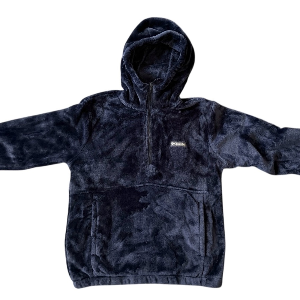 Cozy Navy Blue Columbia Fleece Hoodie W small
